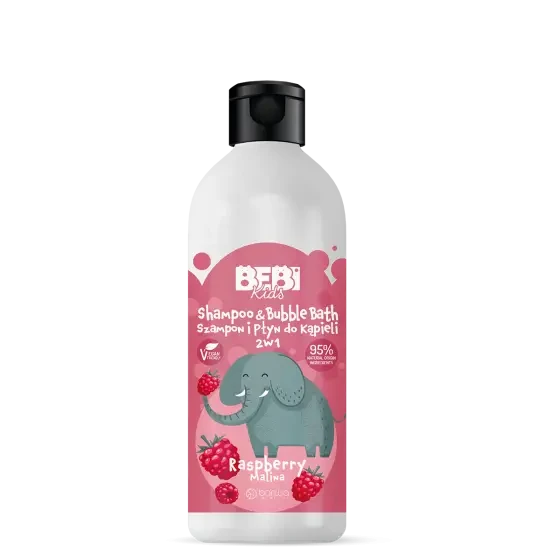 شامبو وحمام فقاعات للأطفال 2 في 1 بالتوت العليق | Shampoo & Bubble bath for children 2in1 RASPBERRY